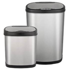 Waste Bin Stainless Steel Hands Free Combo Pack 50 Litre and 12 Litre