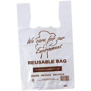 Reusable S13PG Printed Plastic Checkout Shopping Bag X-Large 520 x 340 x 180 Carton 520 of Bags