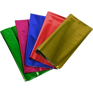 RAINBOW METALLIC CELLOPHANE 500MM X 750MM 25 SHEETS (GOLD, BLUE, GREEN, PINK, RED) ASSORTED