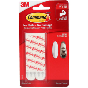 COMMAND MOUNTING STRIP LARGE 17023P , Pack of 6