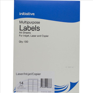 INITIATIVE MULTIPURPOSE LABELS 14UP 99.1 X 38.1MM PACK 100 *** While Stocks Last - please enquire to confirm availability ***