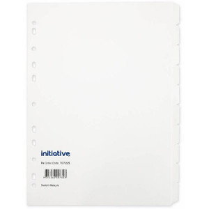 INITIATIVE DIVIDERS MANILLA 10-TAB A4 WHITE *** While Stocks Last - please enquire to confirm availability ***