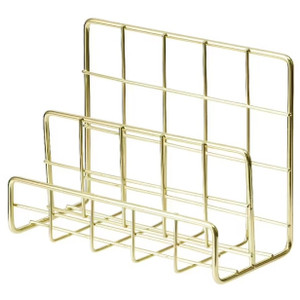 OTTO WIRE 3 TIER LETTER HOLDER GOLD
