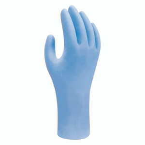 Showa 7502PF Size 7 Small Gloves 100% Biodegradable / Accelerator Free Nitrile Glove, Blue (Box of 200)