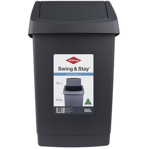 Willow Swing & Stay Bin 50L Charcoal