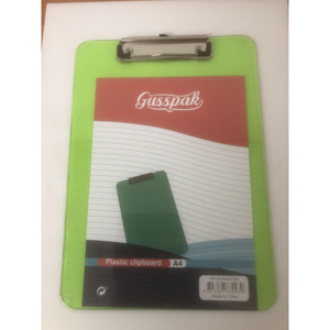 Gusspak Plastic Clipboard A4 Transparent Green
