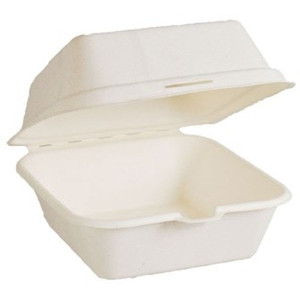 Clamshell Burger Box Natural Fibre White 165mm x 165mm x 89mm Box of 500