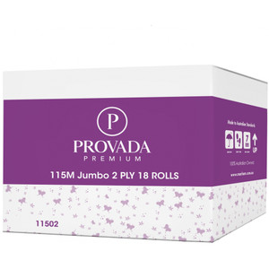 Provada Mini Jumbo Toilet Paper Roll 115m Carton of 18 2ply