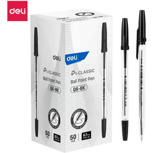 Deli Ballpoint Pen Black Fine 0.7mm Box of 50