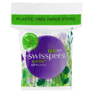 SWISSPERS COTTON TIPS PAPER STEMS (EACH) 120pk