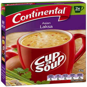 CONTINENTAL ASIAN LAKSA CUP-A-SOUP 2 SERVES 65GM