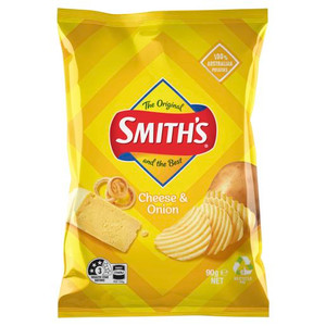 SMITHS CHEESE AND ONION CRINKLE POTATO CHIPS 90GM