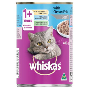 WHISKAS 1+ YEARS OCEAN FISH LOAF CAN 400GM