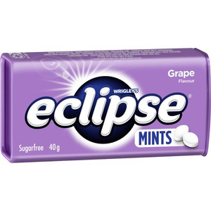 WRIGLEYS ECLIPSE MINT GRAPE SUGAR FREE 40GM