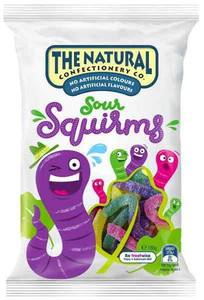 NATURAL CONFECT SQUIRMS SOUR 180GM