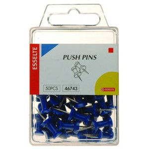 ESSELTE PINS PUSH BLUE PKT 50 4X17 46743