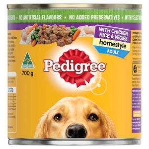 PEDIGREE HOMESTYLE WITH CHICKEN RICE AND VEGIES 700GM