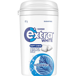 WRIGLEYS EXTRA SOFT CHEWS PEPPERMINT BOTTLE 67GM