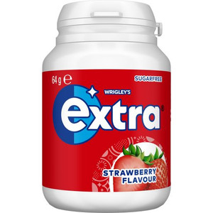 WRIGLEYS EXTRA STRAWBERRY 46 PIECE PELLET BOTTLE 64GM