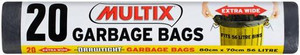 MULTIX GARBAGE BAGS DRAWTIGHT EXTRA WIDE ROLL 8CM X 7CM 56 LITRE 20S
