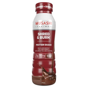 MUSASHI SHRED & BURN CHOCOLATE PROTEIN SHAKE 375ML