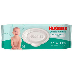 HUGGIES BABY WIPES FRAGRANCE FREE REFILL PACK 80S