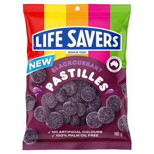 LIFE SAVERS BLACKCURRANT PASTILLES 180GM