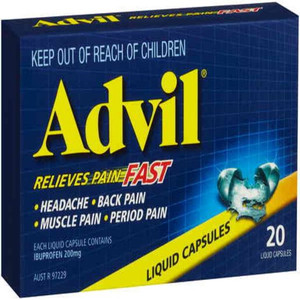 ADVIL PAIN RELIEF LIQUID CAPS 20S