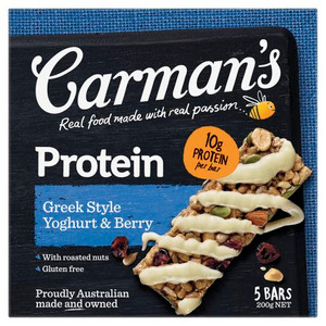 Carmans Greek Style Yoghurt& Berry Protein Bars 200g, Pack of 5