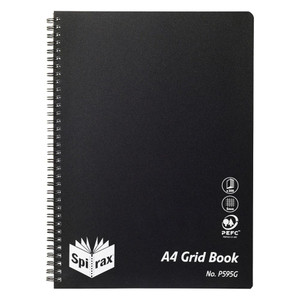 SPIRAX P595G GRID BOOK Side Opening A4 200 Page Black