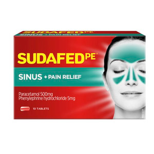 SUDAFED PE SINUS + PAIN RELIEF 10S