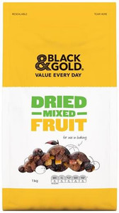 BLACK & GOLD DRIED MIXED FRUIT 1KG