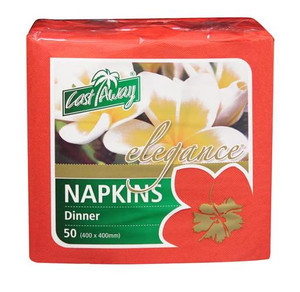 CAST AWAY ELEGENCE RED DINNER NAPKIN (CA-NAPEDR) 50S