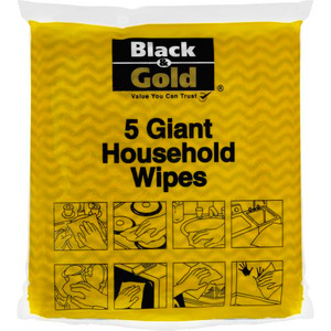 BLACK & GOLD WIPES HOUSEHOLD GIANT 5S (Carton of 6)