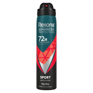 REXONA ADVANCED SPORT MENS ANTIPERSPIRANT AEROSOL DEODORANT 220ML