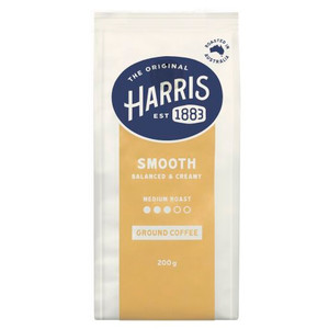 HARRIS SMOOTH GROUND COFFEE BEANS 200GM (Carton of 3)