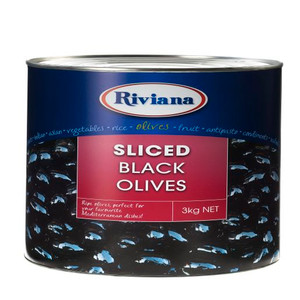 RIVIANA SLICED BLACK OLIVES 3KG