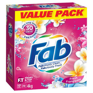 FAB FRANGIPANI LAUNDRY DETERGENT POWDER 4KG