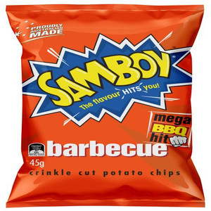 SAMBOY BBQ POTATO CHIPS 45GM (Carton of 18)