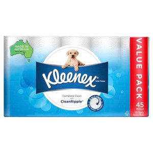 KLEENEX WHITE BATHROOM TISSUE REGULAR 45PK