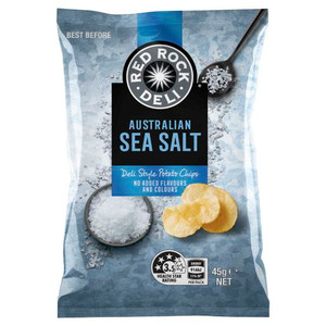 RED ROCK DELI SEA SALT POTATO CHIPS 45GM (Carton of 18)