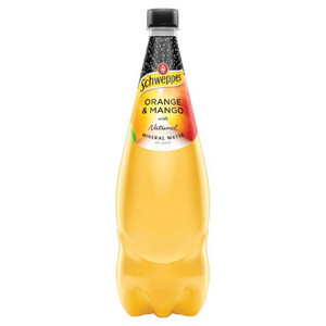 SCHWEPPES ORANGE AND MANGO MINERAL WATER 1.1L (Carton of 12)