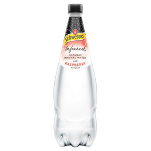 SCHWEPPES RASPBERRY MINERAL WATER 1.1L (Carton of 12)