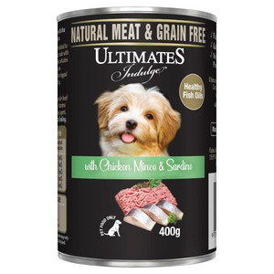 ULTIMATES CHICKEN MINCE & SARDINES DOG FOOD 400GM (Carton of 12)