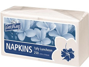 CAST AWAY NAPKIN LUNCHEON 1 PLY (CA-NAPL1PW) 250S (Carton of 10)