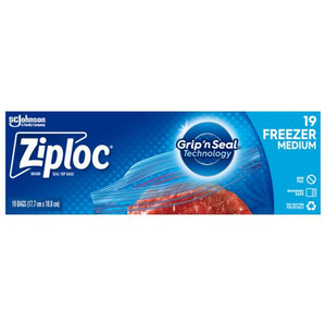 ZIPLOC MEDIUM FREEZER BAG 19S (Carton of 9)