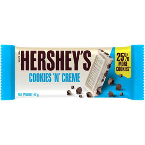 HERSHEYS COOKIES & CREAM CHOCOLATE 40GM (Carton of 24)