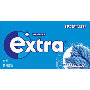 WRIGLEYS EXTRA PEPPERMINT ENVELOPE PACK SINGLE 27GM (Carton of 24)