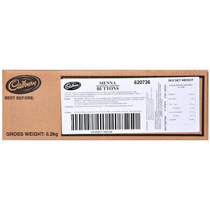 CADBURY SIENNA PREMIUM MILK COMPOUND BUTTONS 5KG