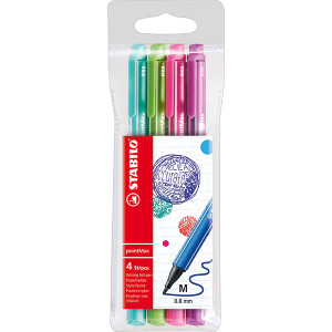 STABILO POINTMAX FIBRE TIP PEN ASSORTED WLT 4
